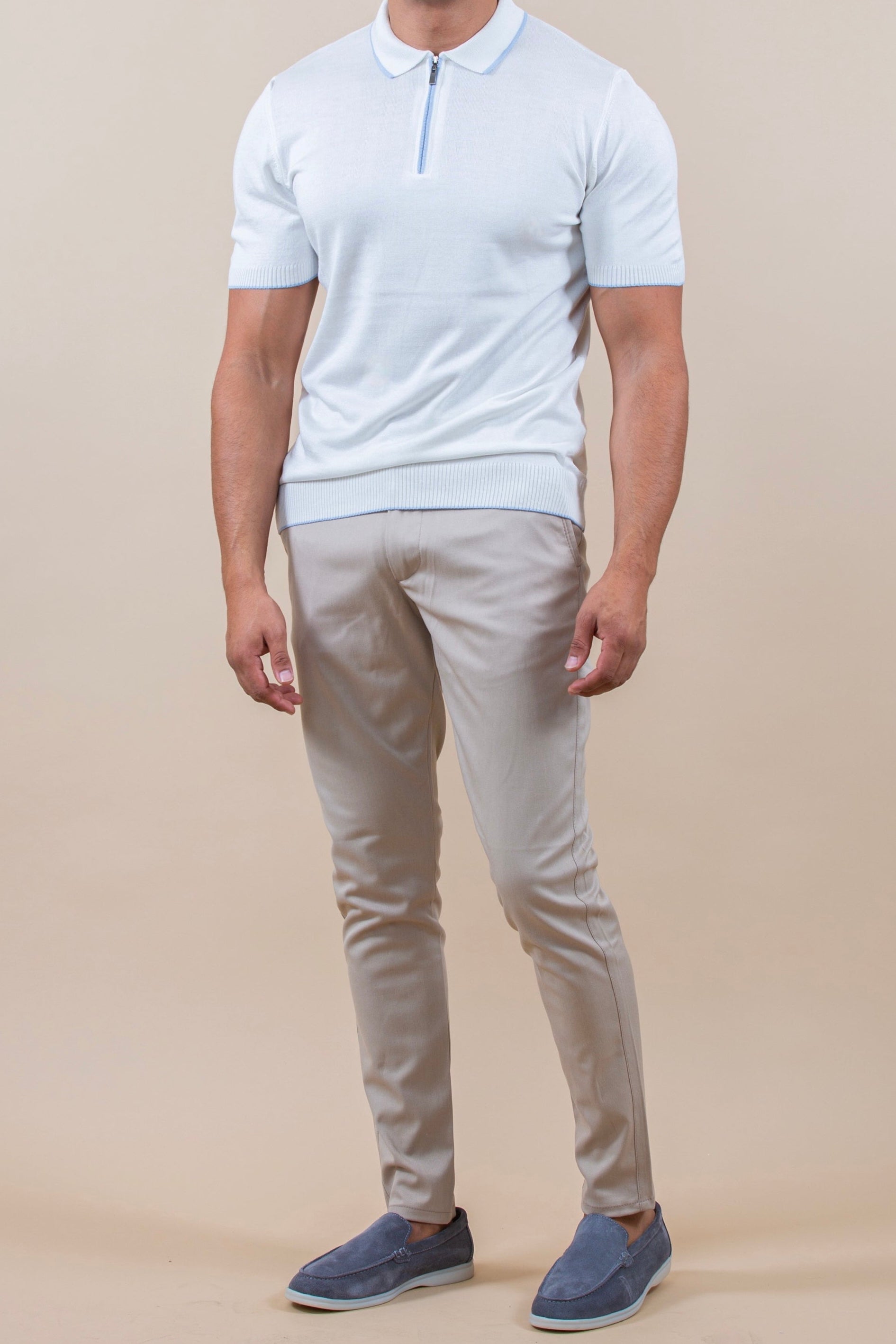 Luksus Halv-Zip Polo Shortsleeve