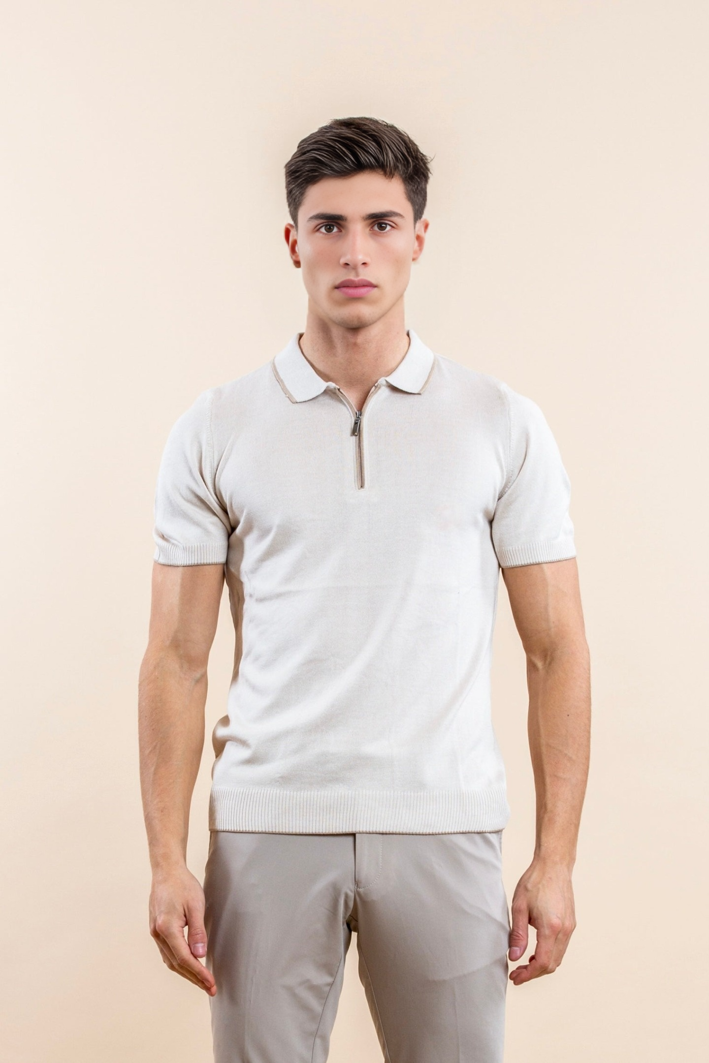 Luksus Halv-Zip Polo Shortsleeve